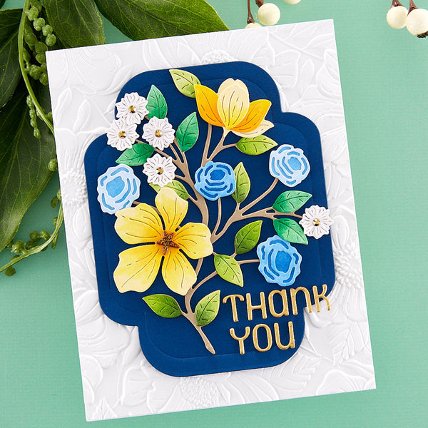 Four Petal Thank You Floral Etched Dies from the Four Petal Collection