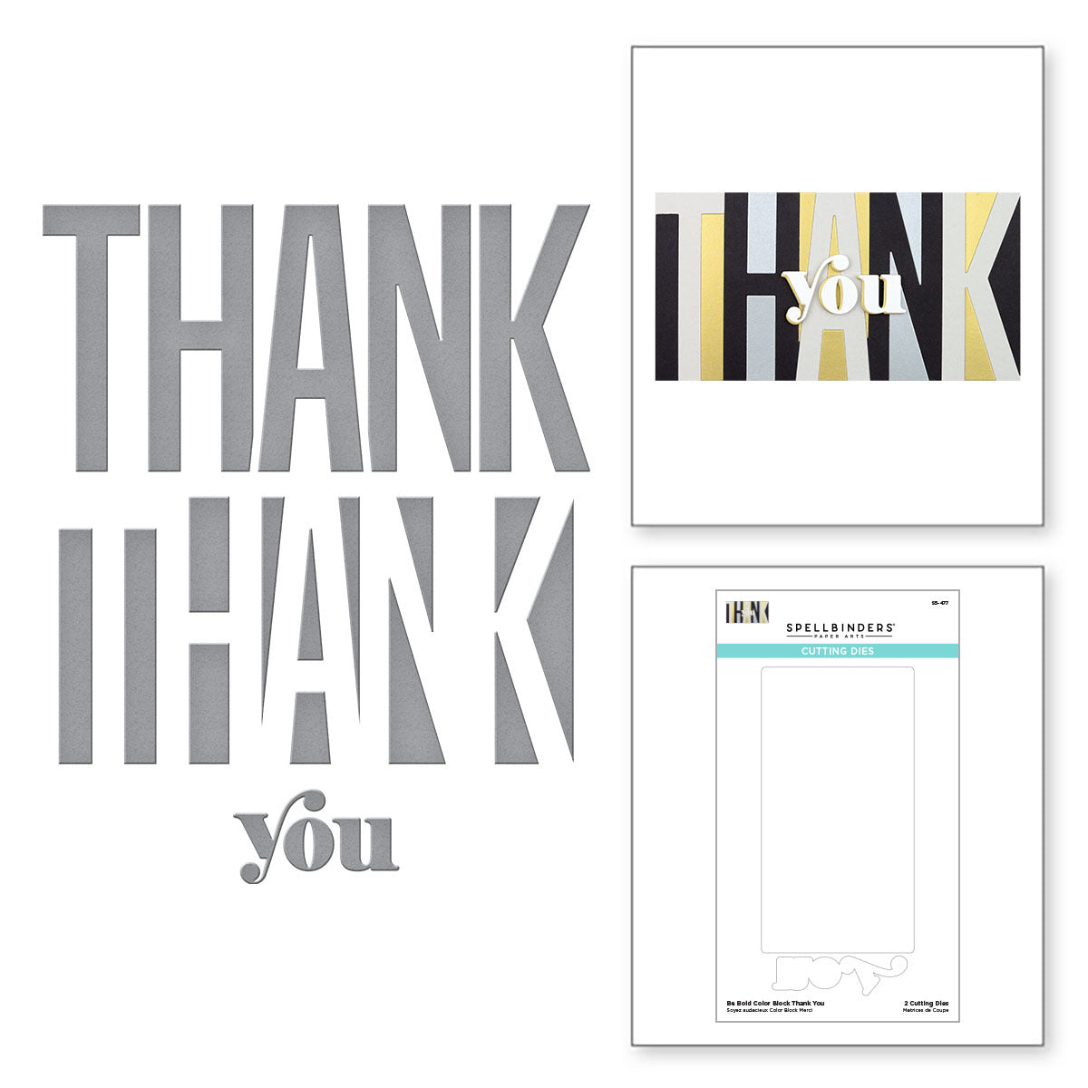 Be Bold Color Block Thank You Etched Dies from the Be Bold Color Block ...