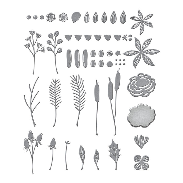 Holiday Blooms Etched Dies from the Celebrate the Season Collection