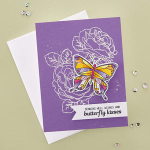 Butterfly Kisses Etched Dies by Simon Hurley for Coordinating Stamp Set