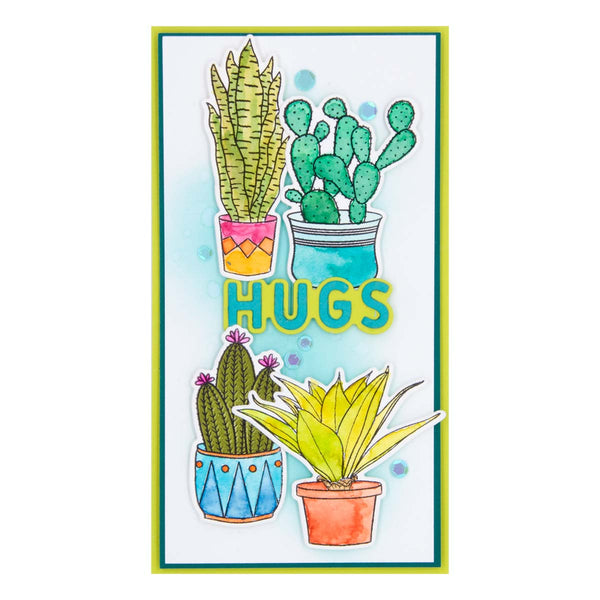 Succulents Etched Dies by Simon Hurley for Coordinating Stamp Set