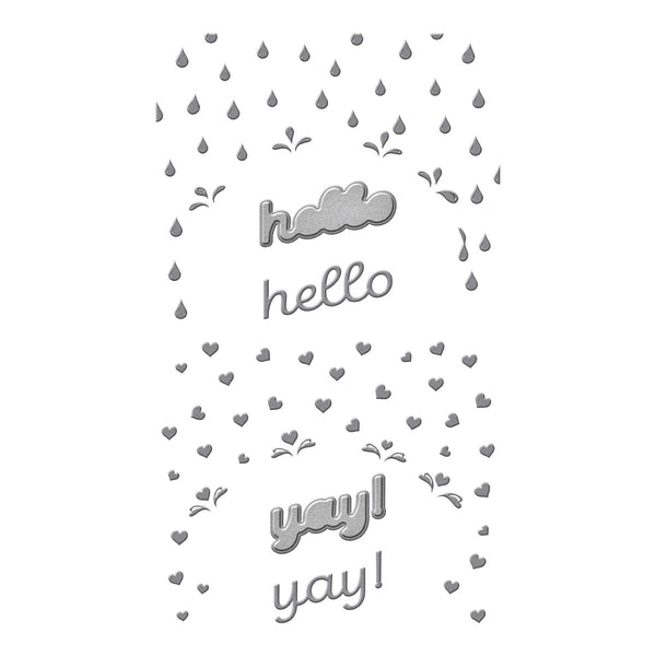 Raining Hearts Etched Dies from the Showered with Love Collection by Vicky Papaioannou