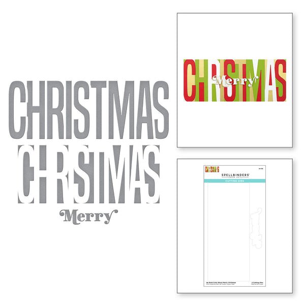 Be Bold Color Block Merry Christmas Etched Dies from the Be Bold Color Block Collection (S6-188) combo product image.
