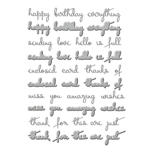 Thanks Enclosed Sentiments Etched Dies from the Four Petal Collection