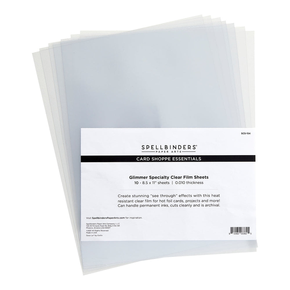 Glimmer Specialty Clear Film (Acetate) Sheets 8 1/2" x 11" - 10 pack