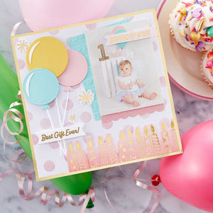 Color Block Balloons Etched Dies from the Birthday Celebrations Collection