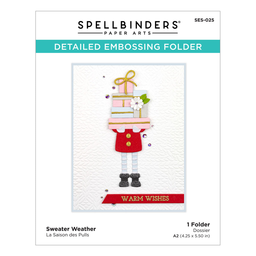 Sweater Weather Embossing Folder from the Be Merry Collection