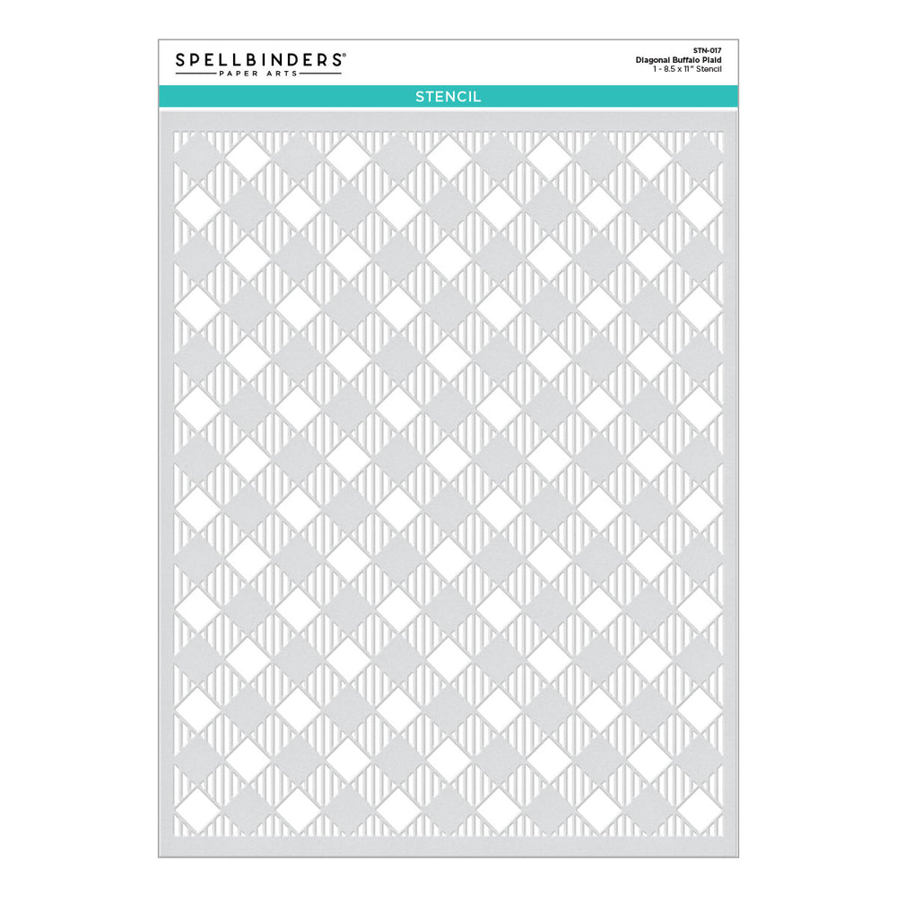 Diagonal Buffalo Plaid Stencil from the Celebrate the Season Collection