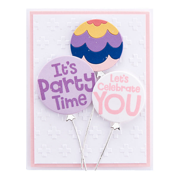 Color Block Balloons Etched Dies from the Birthday Celebrations Collection