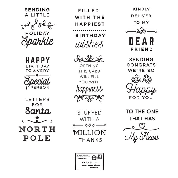 Parcel & Post Sentiments Clear Stamp Set from the Parcel & Post Collection