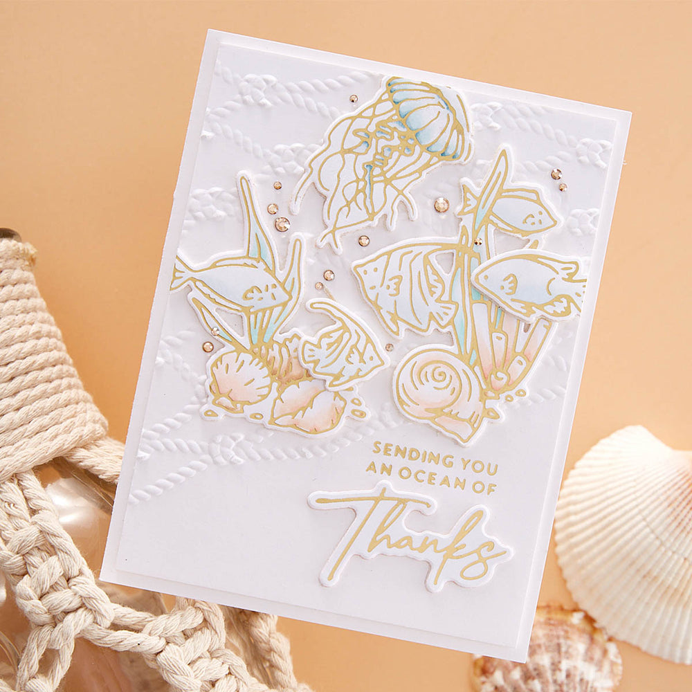 Cast Away 3D Embossing Folder from the Seahorse Kisses Collection by Dawn Woleslagle