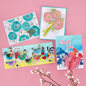 Inked Blooms Etched Dies by Simon Hurley for Coordinating Stamp Set