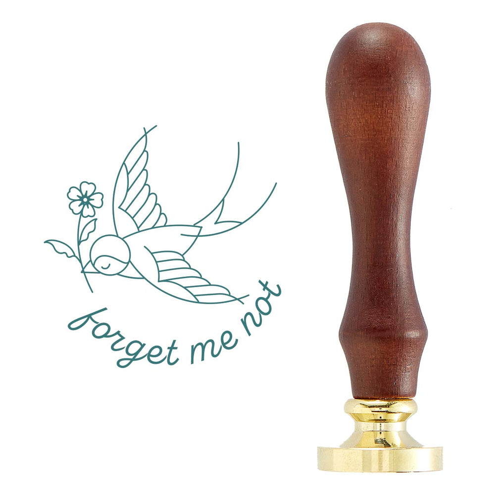 Forget Me Not Brass Wax Seal with Handle from the Sealed by Spellbinders Collection