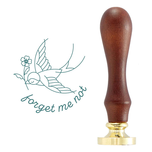 Forget Me Not Brass Wax Seal with Handle from the Sealed by Spellbinders Collection