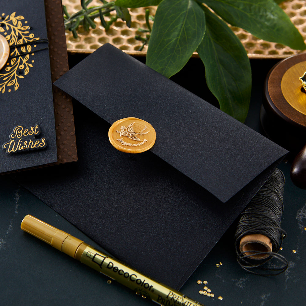 Forget Me Not Brass Wax Seal with Handle from the Sealed by Spellbinders Collection