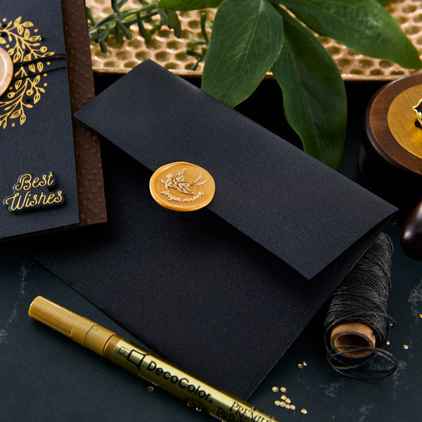 Forget Me Not Brass Wax Seal with Handle from the Sealed by Spellbinders Collection