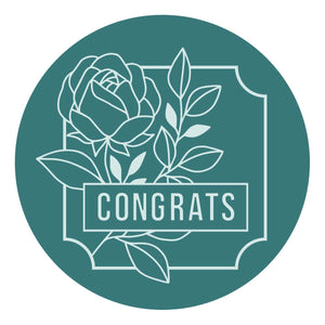 Framed Congrats Brass Wax Seal with Handle from the Sealed by Spellbinders Collection