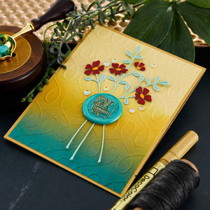 Framed Congrats Brass Wax Seal with Handle from the Sealed by Spellbinders Collection
