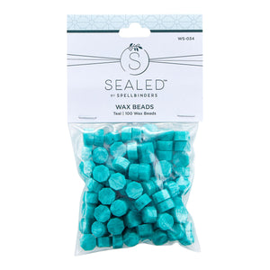 Teal Wax Beads from the Sealed by Spellbinders Collection