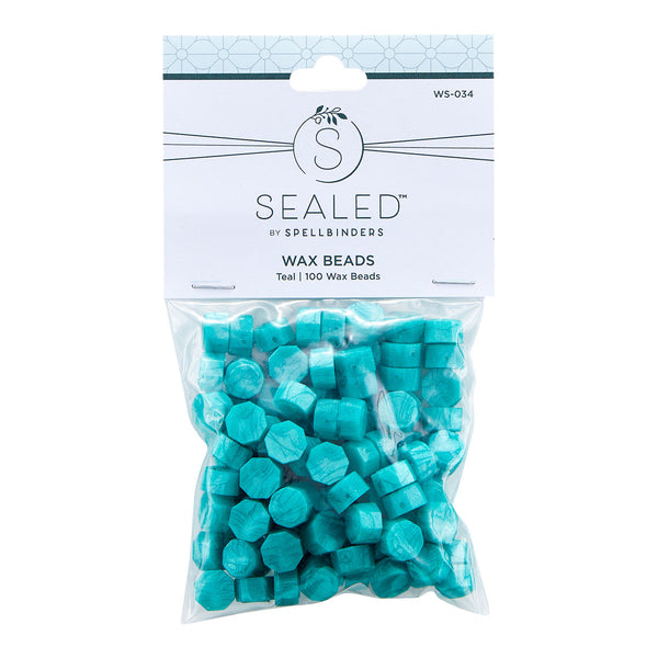 Teal Wax Beads from the Sealed by Spellbinders Collection