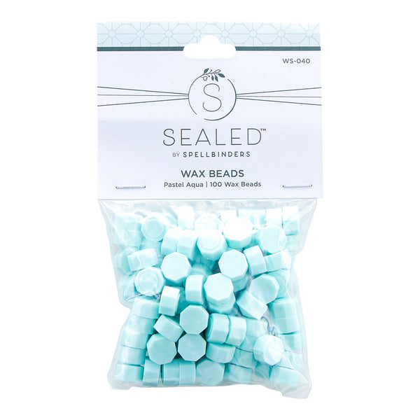 Pastel Aqua Wax Beads from the Sealed by Spellbinders Collection