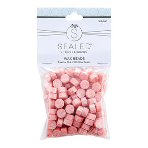 Peachy Pink Wax Beads from the Sealed by Spellbinders Collection