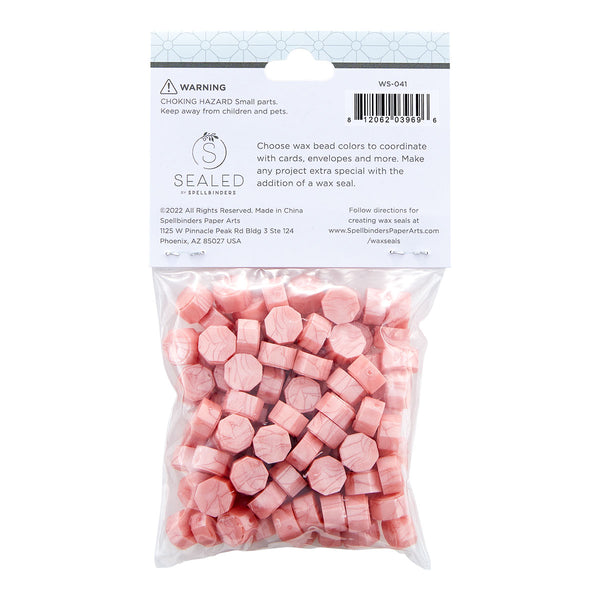 Peachy Pink Wax Beads from the Sealed by Spellbinders Collection