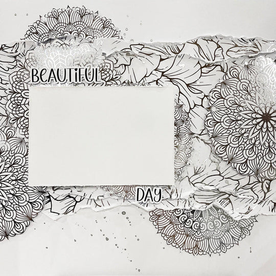 Paper Rose - Floral Backgrounds Silver Foil 12x12 Paper Collection