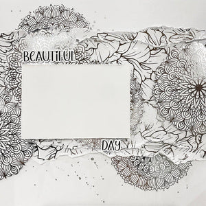 Paper Rose - Floral Backgrounds Silver Foil 12x12 Paper Collection