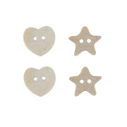 Hearts & Stars Wooden Buttons