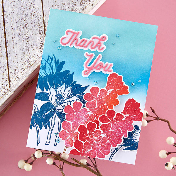 Inked Blooms Etched Dies by Simon Hurley for Coordinating Stamp Set